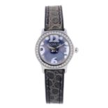 CORUM - a lady's Bubble wrist watch. Stainless steel case with factory diamond set bezel.