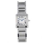 CARTIER - a Tank Francaise bracelet watch. Stainless steel case. Reference 2465, serial 180548CE.