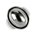 GEORG JENSEN - a ring. The oval-shape silver ring designed as a domed front, with tapered band.