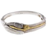 ROLF ELSASSER & MANFRED WUNSCH, ARS Collection - a bangle. Of two-tone abstract design, with a