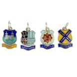 A selection of enamel town charms. To include town charms for Honiton, Chipping Norton, and