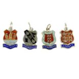 A selection of enamel town charms. To include town charms for Truro, Jersey, Dartmouth,