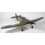 A large radio controlled scale model 'Spitfire' aeroplane, with fitted engine, the wings with