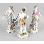 A group of four 19th century German figurines, each modelled as a classical female of The Arts, (a/