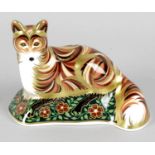 A Royal Crown Derby porcelain paperweight modelled as a Devonian fox cub (signature edition), with