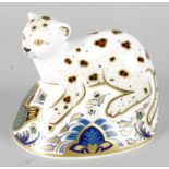 A Royal Crown Derby porcelain paperweight modelled as a leopard cub (limited edition no 1446 -