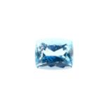 A rectangular-shape aquamarine, weighing 6.37cts. Estimated dimensions 12.4 by 10.3 by 7.5mms.
