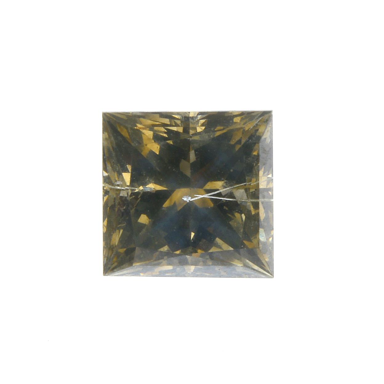 A square-shape coloured diamond, weighing 2.17cts. With report 2155566653, dated 2nd August 2012,