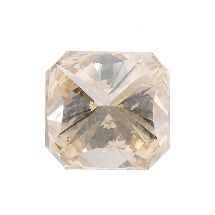 A square-shape coloured diamond, weighing 1.02cts. With report 2173386827, dated 17th November 2015,