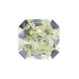 A square-shape coloured diamond, weighing 1.04cts. With report check 2125161267, dated 20th May,