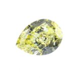 A pear-shape coloured diamond, weighing 1.02cts. With report 14782826, dated 15th September 2008,