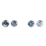 Four brilliant-cut diamonds, total weight 0.94ct. Approximate size 0.22, 0.22, 0.25 and 0.25ct.