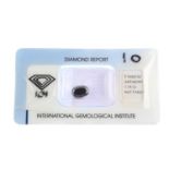 An oval-shape coloured diamond, weighing 1.74cts. With report F1N59732, dated 19th June 2011, from