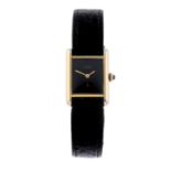 CARTIER - a Must de Cartier wrist watch. Gold plated silver case. Numbered 3 141193. Signed manual