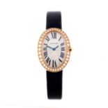 CARTIER - a Baignoire wrist watch. 18ct yellow gold factory diamond set case. Reference 3064, serial