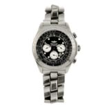 BREITLING - a gentleman's B-2 chronograph bracelet watch. Stainless steel case with calibrated