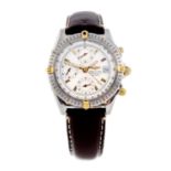 BREITLING - a gentleman's Chronomat chronograph wrist watch. Stainless steel case with bi-metal