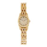 AUDEMARS PIGUET - a lady's bracelet watch. 18ct yellow gold diamond set case with diamond set bezel,