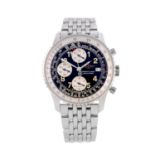 BREITLING - a gentleman's Navitimer II chronograph bracelet watch. Stainless steel case with inner