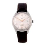 BAUME & MERCIER - a gentleman's Clifton wrist watch. Stainless steel case with exhibition case back.