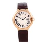 CARTIER - a Ballon Bleu 'Ultra Thin' wrist watch. 18ct rose gold case. Reference 3661, serial