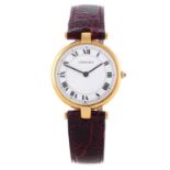CARTIER - a Vendome wrist watch. Yellow metal case, stamped 18K 750. Reference 7998, serial