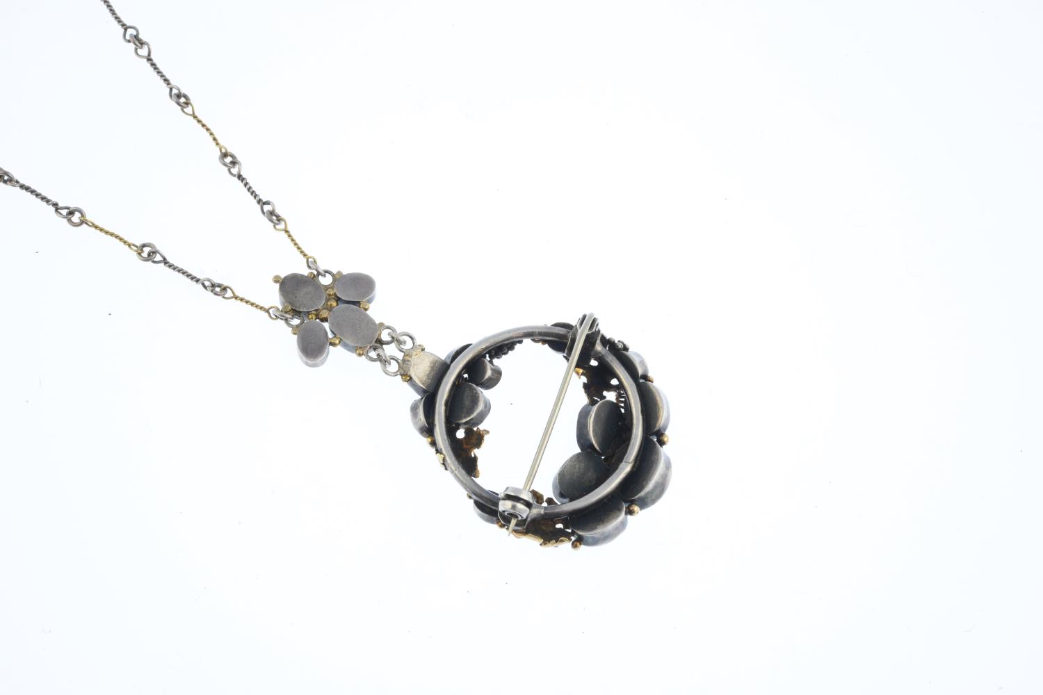 DORRIE NOSSITER (attributed) - an Arts and Crafts silver and gold, opal necklace. Of bi-colour - Image 2 of 3