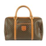 CÉLINE - a vintage Macadame Boston handbag. Featuring maker's macadam logo patterned brown coated