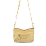 BALENCIAGA - a beige Classic Giant Hip handbag. Crafted from cracked beige glazed leather, featuring