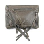 MCQ by Alexander McQueen - a leather clutch. Designed with a soft grey leather exterior with