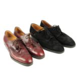 AUBERCY - two pairs of gentlemen's bespoke shoes. To include a pair of black suede brogues and a