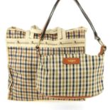 AQUASCUTUM - a selection Club Check items. To include a tote bag with cream canvas trim and handles,