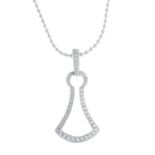 An 18ct gold diamond pendant. The brilliant-cut diamond stylised keyhole, suspended from a