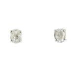 A pair of 9ct gold old-cut diamond earrings. Estimated total diamond weight 0.50ct, I-J colour, P1