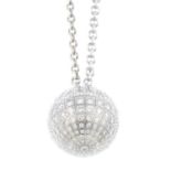 CARTIER - a diamond disco ball pendant. The sphere comprising a series of graduated brilliant-cut