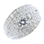 CARL BUCHERER - a diamond dress ring. The graduated brilliant-cut diamond line, with similarly-cut
