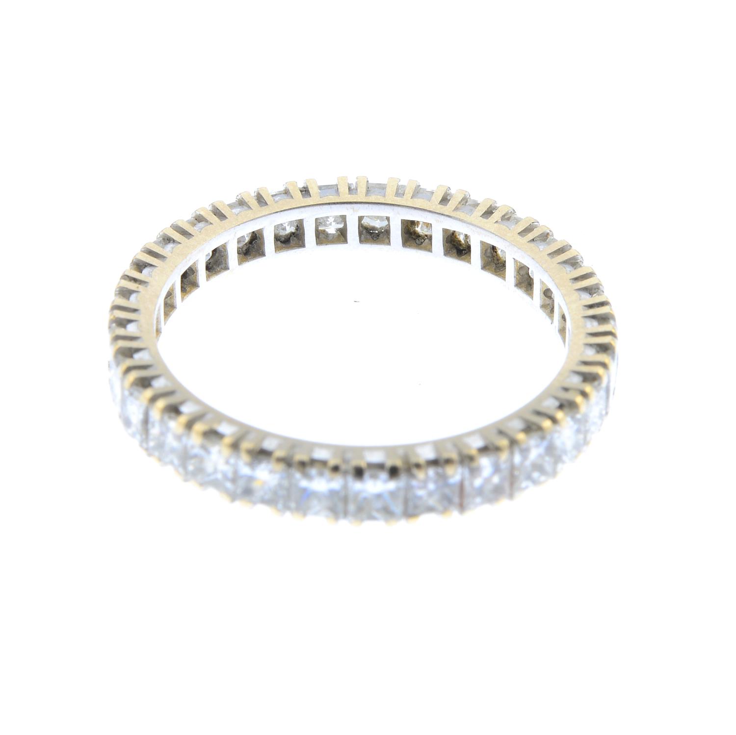 A diamond full eternity ring. Designed as a square-shape diamond line. Estimated total diamond - Image 3 of 3