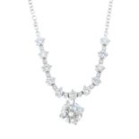 A diamond necklace. Designed as a brilliant-cut diamond, weighing 1.03cts, suspended from a