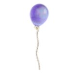 VHERNIER - an 18ct gold 'Palloncino' diamond and gem-set brooch. Designed as a layered amethyst,