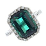 FAVERO - an 18ct gold tourmaline and diamond ring.