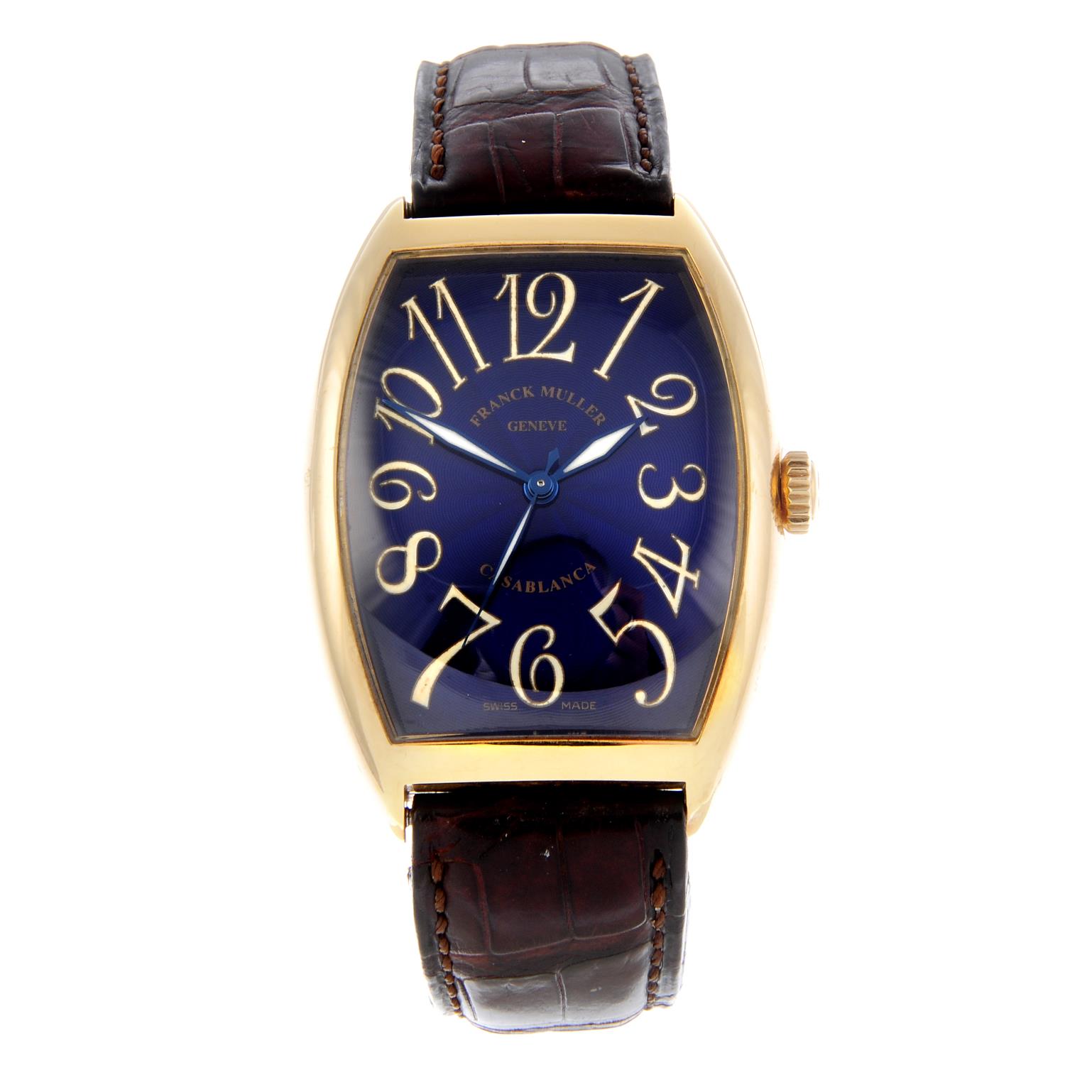 FRANCK MULLER - a gentleman's Casablanca wrist watch. 18ct yellow gold case. Reference 6850,