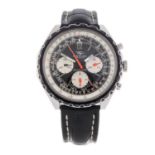 BREITLING - a gentleman's Navitimer chronograph wrist watch. Stainless steel case with inner slide