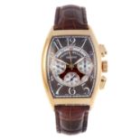 FRANCK MULLER - a gentleman's Cintrée Curvex chronograph wrist watch. 18ct yellow gold case.