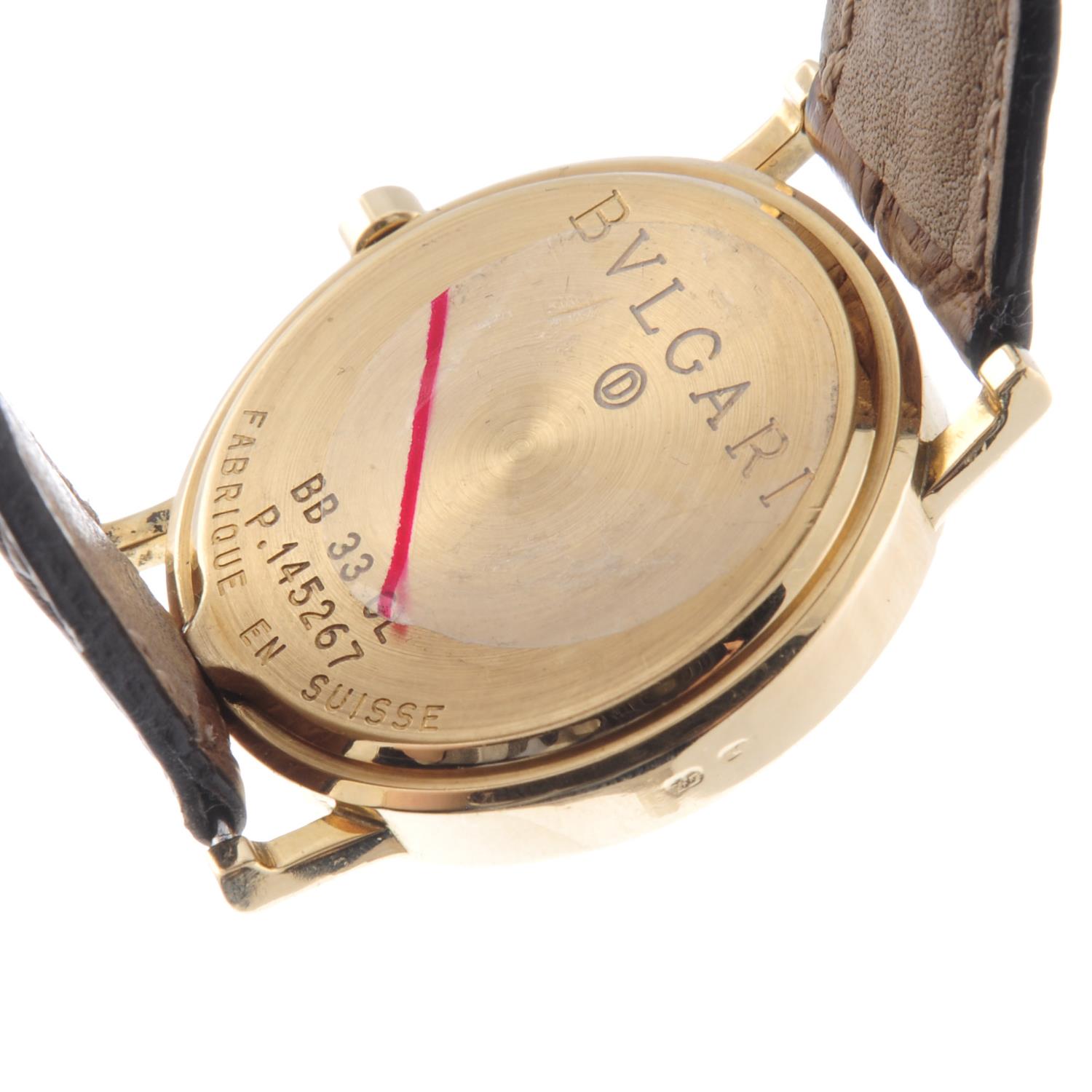 BULGARI - a mid-size Bulgari wrist watch. 18ct yellow gold case. Reference BB33GL, serial P. - Image 3 of 4