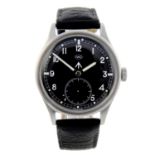 IWC - a gentleman's Mk 10 military issue wrist watch. Stainless steel case, stamped with British