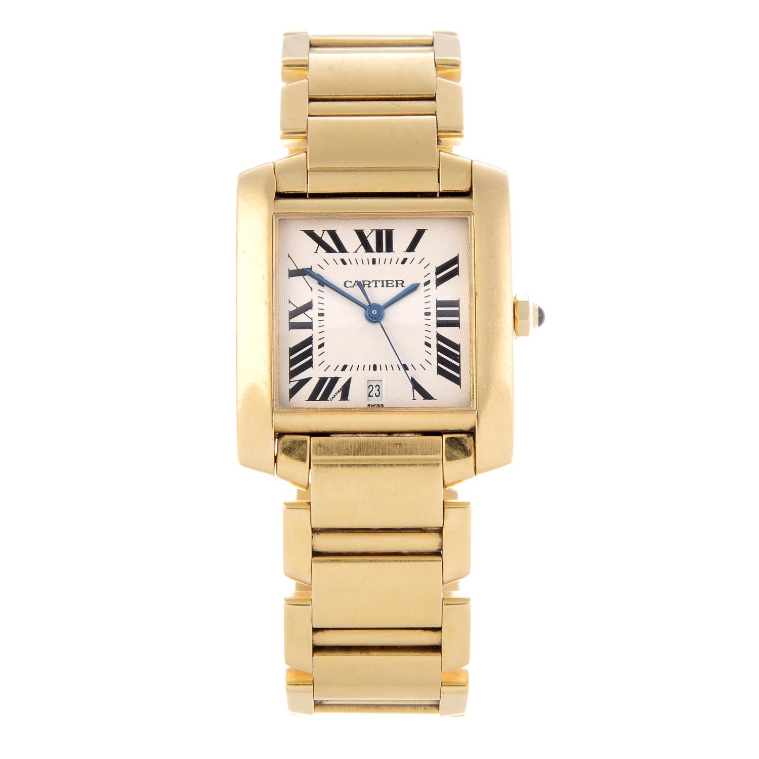 CARTIER - a Tank Francaise bracelet watch. 18ct yellow gold case. Reference 1840, serial MG260407.