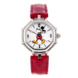 GERALD GENTA - a Mickey Mouse wrist watch. Stainless steel case. Reference G.3487.7, serial 70588.