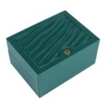 ROLEX - a complete watch box. Outer sleeve has marks and dints in places.Outer box is in good
