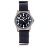 MWC - a military issue wrist watch. Stainless steel case stamped with British Broad Arrow.