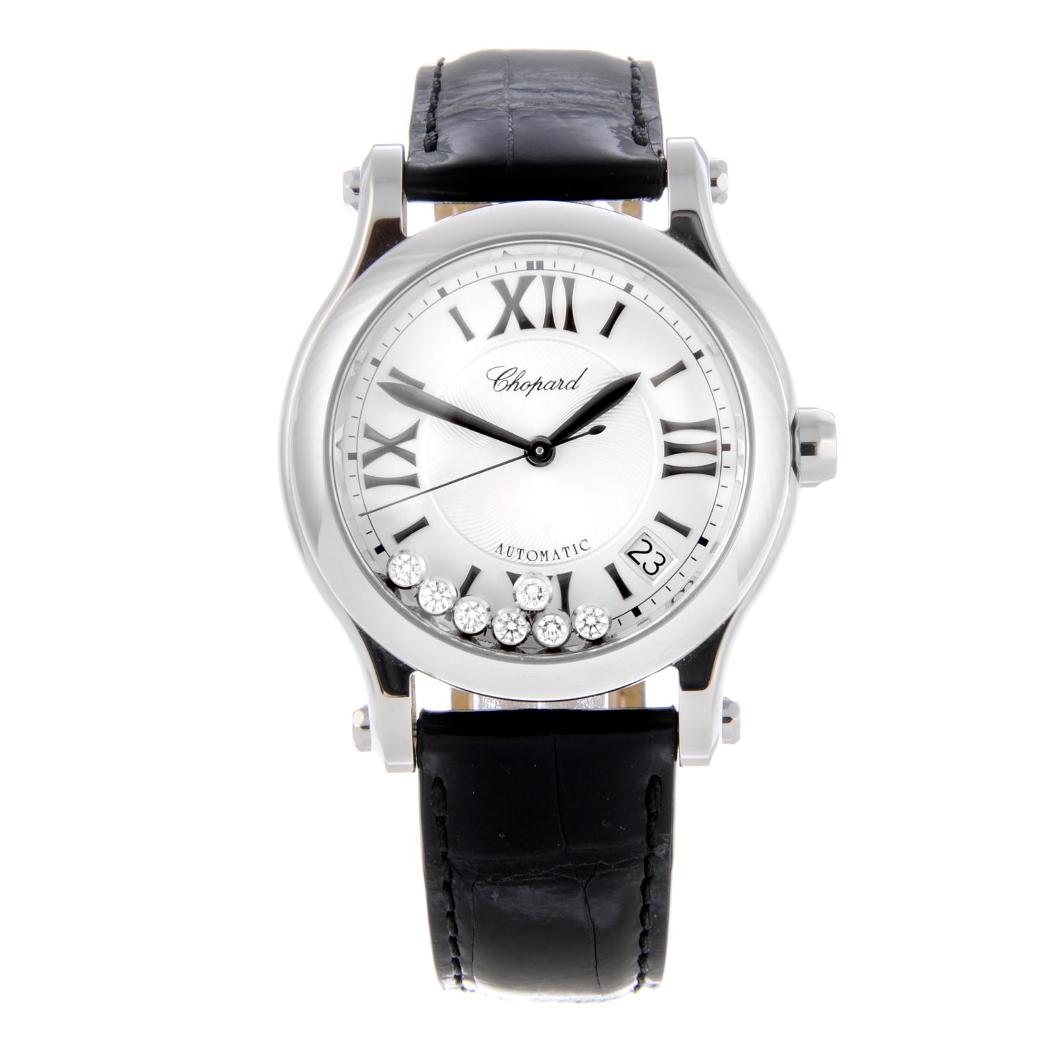 CHOPARD - a lady's Happy Sport wrist watch. Stainless steel case with exhibition case back.